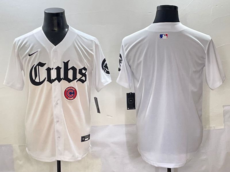Men 2025 Chicago Cubs Blank White Five generations Joint Name Nike MLB Jersey style 5->chicago cubs->MLB Jersey